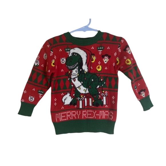 Disney Pixar Baby Sz 12M Toy Story Merry Rex-Mas Christmas Holiday Knit Sweater - Picture 1 of 7